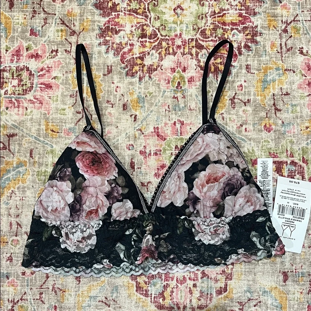 Hanky Panky NWT printed signature lace bralette - Picture 2 of 5